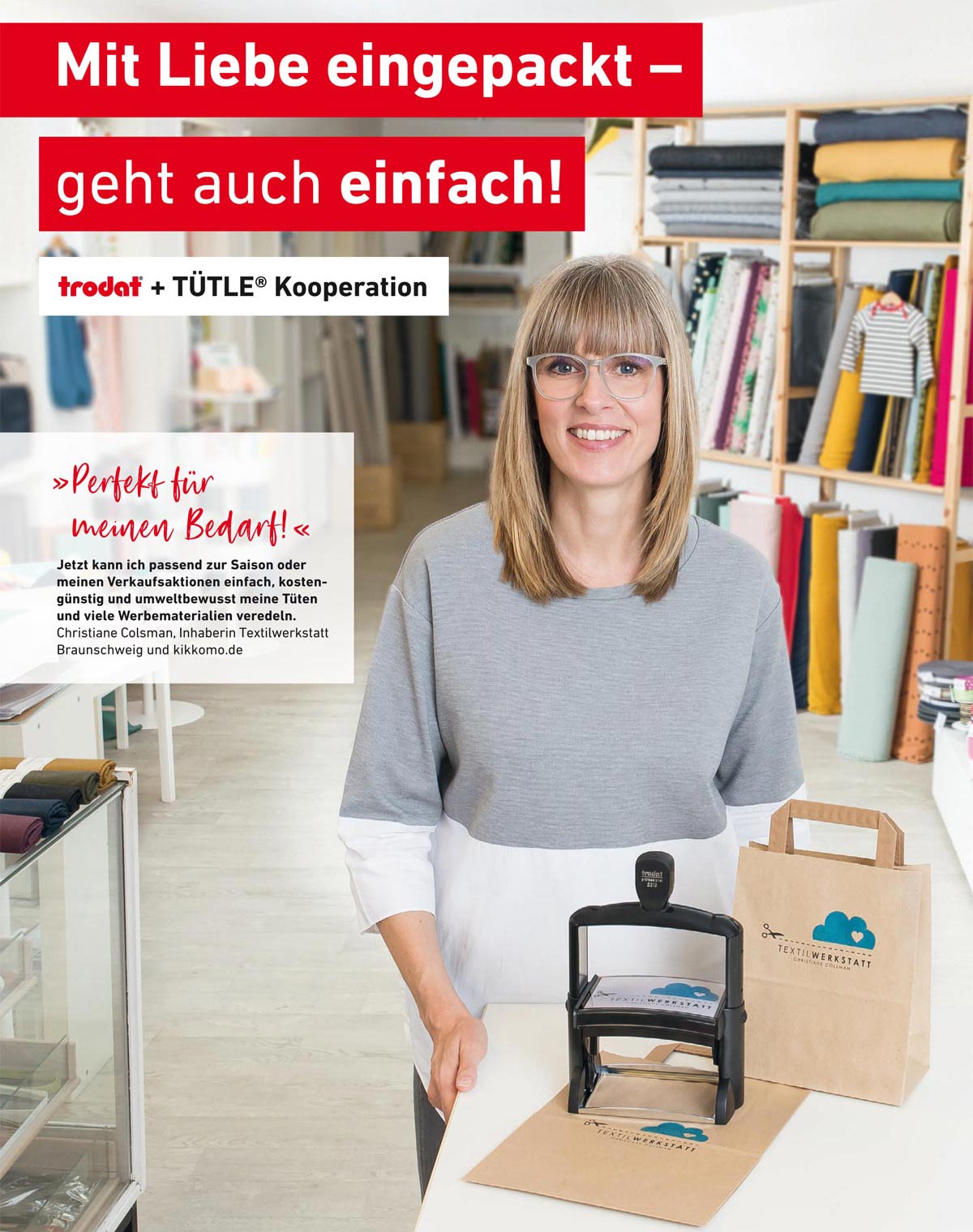Trodat+Tütle. Perfekt verpackte Werbung mit Tütenstempeln